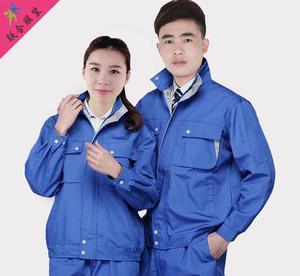 滌棉帆布長袖套裝男工裝廠服耐磨勞保服 汽修車間工作服定做LO